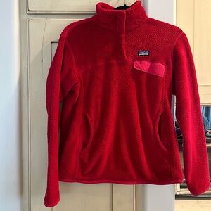 Patagonia red Re-Tool Snap sweater pull over fleece